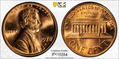 1974-D 1C MS67RD