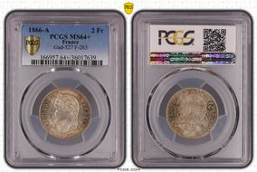 1866-A 2 Fr Gad-527 F-263 MS64+
