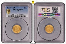 1863-T BN 5 L MS64
