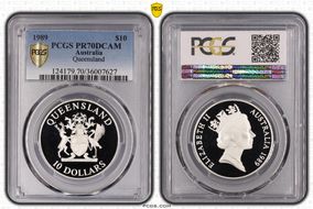 1989 $10 Queensland PR70DCAM