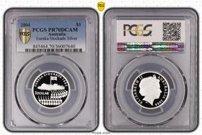 2004 $1 Eureka Stockade Silver PR70DCAM