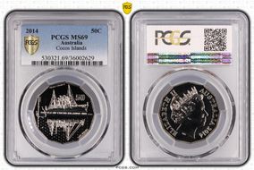 2014 50C Cocos Islands MS69