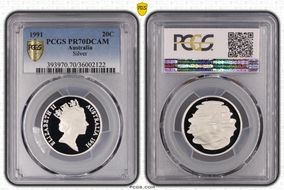 1991 20C Silver PR70DCAM