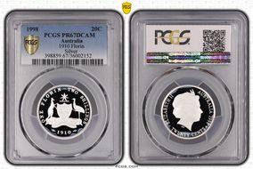 1998 20C 1910 Florin Silver PR67DCAM