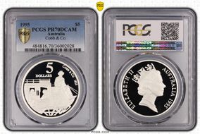 1995 $5 Cobb & Co. 1853 Colonial Australia PR70DCAM
