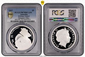 2007 $5 William Dobell Margaret Olley PR70DCAM