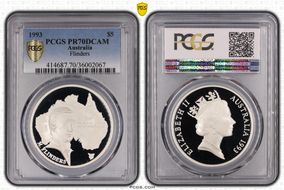 1993 $5 Flinders PR70DCAM