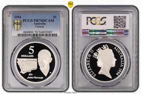 1994 $5 Sir John Forrest Australian Explorers PR70DCAM