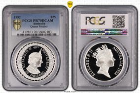 1992 $25 Queen Mother PR70DCAM