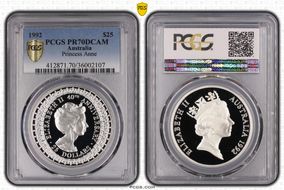 1992 $25 Princess Anne PR70DCAM