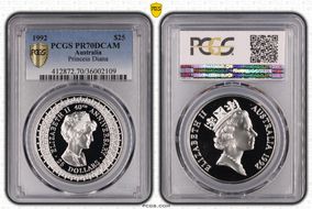 1992 $25 Princess Diana PR70DCAM