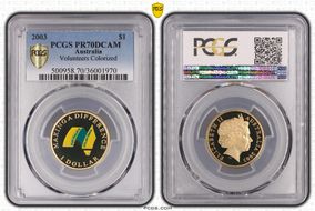 2003 $1 Volunteers Colorized PR70DCAM