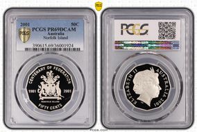 2001 50C Norfolk Island PR69DCAM