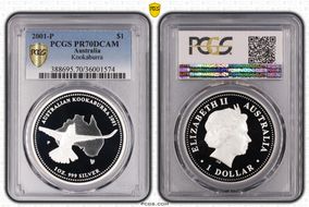 2001-P $1 Kookaburra Ag PR70DCAM