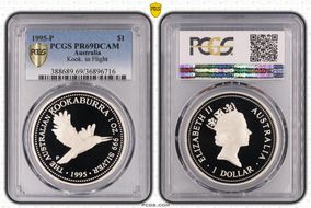 1995-P $1 Kookaburra Ag PR69DCAM