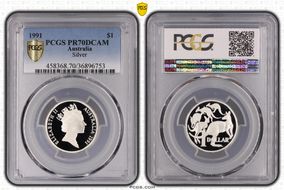 1991 $1 Silver PR70DCAM