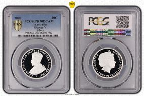 2000 20C George V Silver PR70DCAM