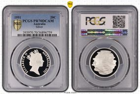 1991 20C Silver PR70DCAM