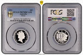 1991 10C Silver PR70DCAM