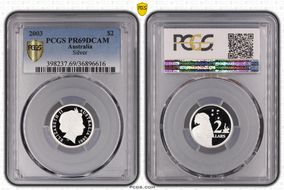 2003 $2 Silver PR69DCAM