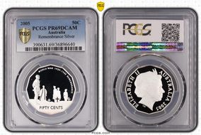 2005 50C Remembrance Silver PR69DCAM