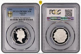 1991 20C Silver PR70DCAM