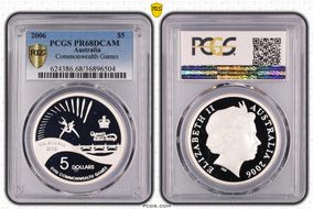 2006 $5 Commonwealth Games Melbourne PR68DCAM
