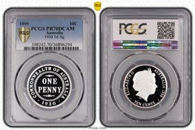 1999 10C 1930 1d Ag PR70DCAM