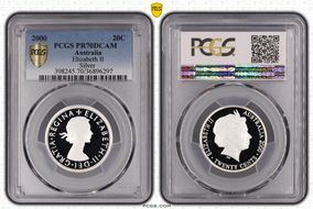 2000 20C Elizabeth II Silver PR70DCAM