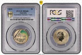 2018 $1 Australian Olympic Team MS68