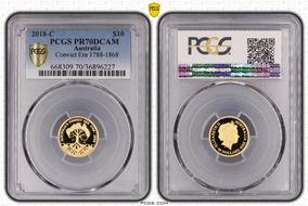 2018-C $10 Convict Era 1788-1868 PR70DCAM
