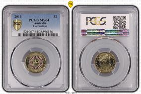 2013 $2 Coronation Colorized MS64