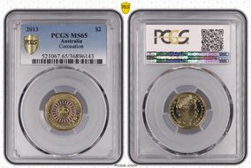 2013 $2 Coronation Colorized MS65