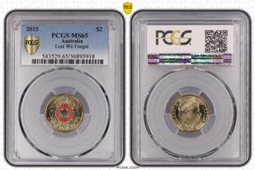 2015 $2 Lest We Forget Colorized MS65