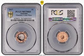 2017 1C Planetary Coins Pluto Colorized MS70RD