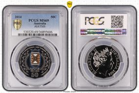 2014 50C AIATSIS Colorized MS69