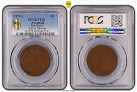 1920 //.  1D Dot Below Indian Obverse VF20BN