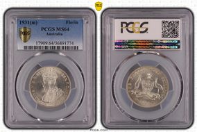 1931(m) Florin KM-27  Ag MS64