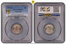 1951(m) 6D KM-45  Ag MS65