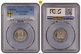 1955(m) 6D KM-58  Ag MS65