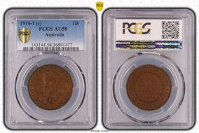 1916-I (c) 1D AU58BN
