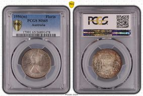 1956(m) Florin KM-60  Ag MS65