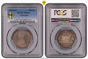 1954(m) Florin KM-54  Ag MS63