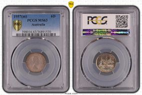 1957(m) 6D KM-58  Ag MS63