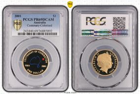 2001 $1 Centenary-Colorized PR69DCAM