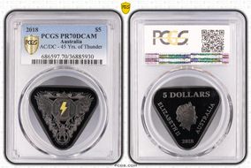 2018 $5 AC/DC 45 Years of Thunder PR70DCAM