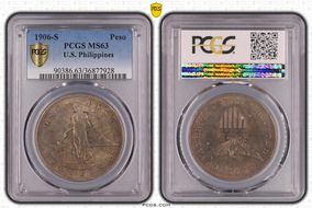 1906-S Peso KM-168  Ag MS63