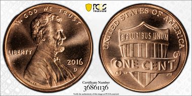 2016-D 1C Shield MS67RD