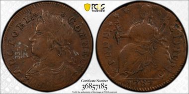 1787 CT 1/2P INDE over INDN, M 33.38-Z.1 AU53BN