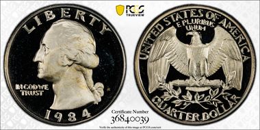 1984-S 25C PR69DCAM